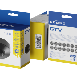 Mikrovalni senzor pokreta CM-3, maks.1200W, AC220-240V, kut 360°, domet 8m, IP20, crni