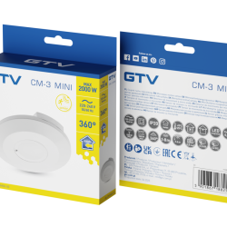Mikrovalni senzor pokreta  CM-3 MINI, max 2000W, AC220-240V, 50/60Hz, kut detekcije  360*, domet  1-8m