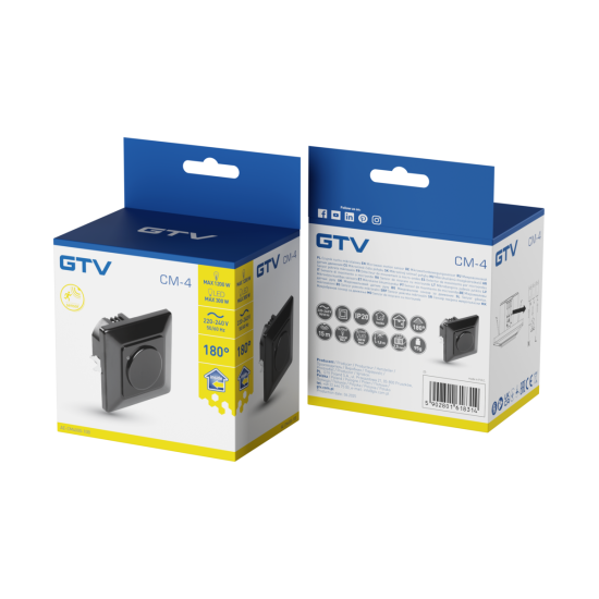 CM-4 MIKROVALOVNI SENZOR GIBANJA, max.1200W, AC220-240V, 180° KOT, 15m DOSEG, IP20, ČRNO