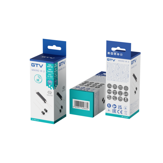 Beskontaktni prekidač MIKRO IR 12V/36W, 1 senzor, žice 2m i 1,2m, crni
