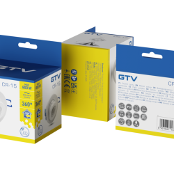SENZOR GIBANJA CR-15, max. 800 W, KOT ZAZNAVANJA 360°, 8 m ± 2.2-4 m, IP20, BELA