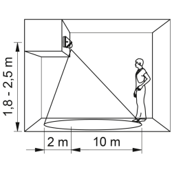 SENZOR GIBANJA CR-17, max. 800 W, KOT ZAZNAVANJA 360°, RAZDALJA 10 m, IP65, BELA