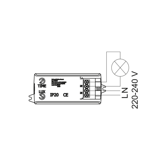 Senzor pokreta CR-18,max.800W,AC220-240V,50/60Hz,360°,max.8m,IP20,suradjuje s LED
