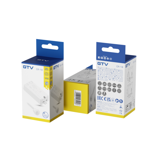 Senzor pokreta CR-18,max.800W,AC220-240V,50/60Hz,360°,max.8m,IP20,suradjuje s LED