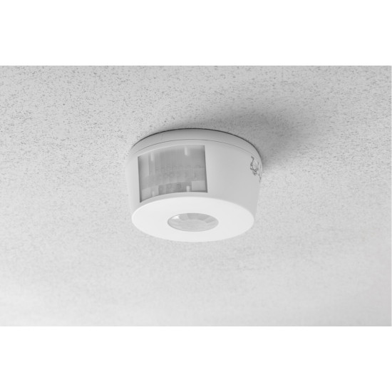 SENZOR GIBANJA CR-21, max. 2000 W, KOT ZAZNAVANJA 360°, RAZDALJA 30 m ± 2.2-4 m, IP20, BELA