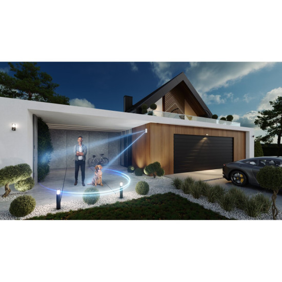 Senzor pokreta CR-23 PET, max.1200W, AC220-240V, kontaktni kut 120*, domet 12m, ± 1.8-2.2m, IP65