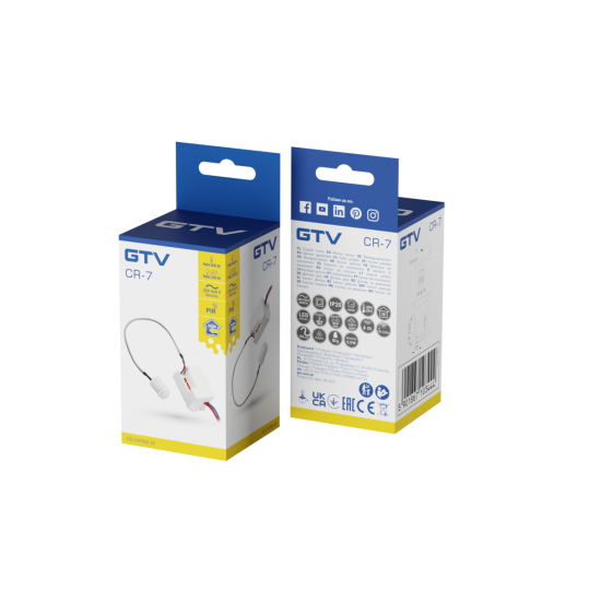 Senzor pokreta  CR-7, max 800W, AC220-240V, 50/60Hz, kut detekcije  360*, domet  6m ± 1, 8- 2, 5m, IP20,