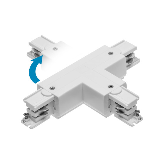 T-spojnica  za 3-faznu šinu  X-RAIL, 166x101mm, podesiva  ZL/WL, bijeli
