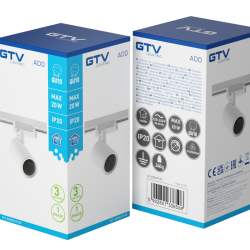LED SVETILKA ZA TIRNICO  1 FAZNO ADO, GU10 ŽARNICA, max. 20 W, AC220-240V, IP20, BELA