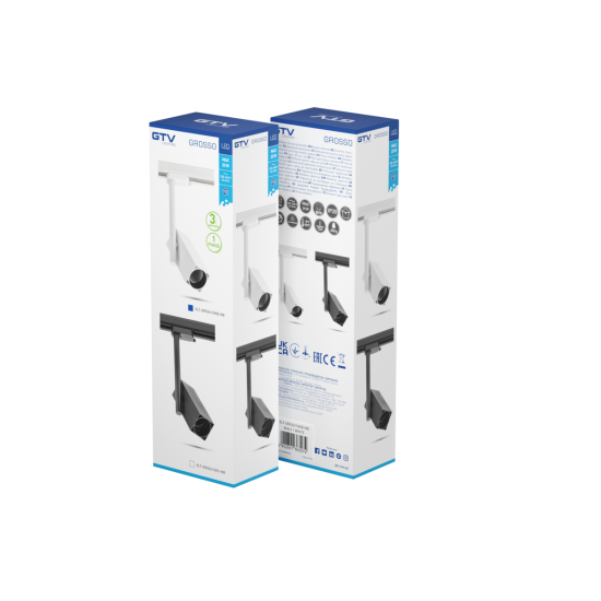 1-fazni GROSSO, GU10, max.20W, AC220-240V, 50/60Hz, IP20, kvadratni, bijeli