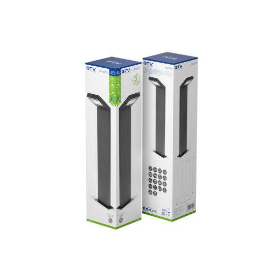 LED VRTNA SVETILKA LONDON, 10 W, 720 lm, IP54, 4000K, post 580 MM, ČRNA