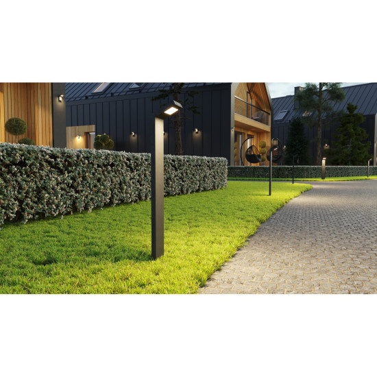 LED VRTNA SVETILKA LONDON, 10 W, 720 lm, IP54, 4000K, post 780 MM, ČRNA