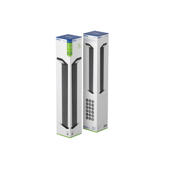 LED VRTNA SVETILKA LONDON, 10 W, 720 lm, IP54, 4000K, post 780 MM, ČRNA