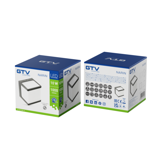 LED FASADNA SVETILKA NARIN, 10 W, 1000 lm, IP54, 4000K, ČRNA
