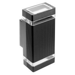 FASADNA SVETILKA DVOSMERNA SILVA, 2*GU10, max. 2*50 W, IP54, KVADRATEN, ČRNA