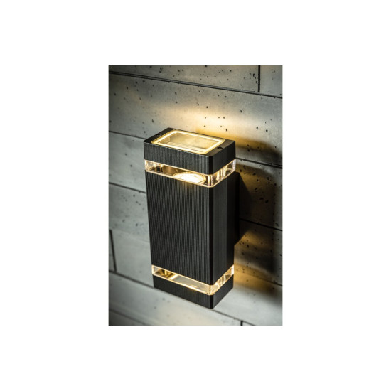 Zidna svjetiljka dvosmjerna  NESSA, GU10, MAX.2x50W, IP54, AC220-240V, 50/60Hz, crna