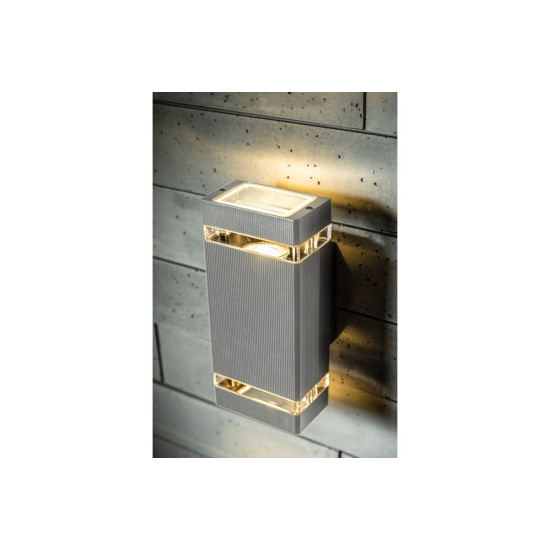 Zidna svjetiljka dvosmjerna  NESSA, GU10, MAX. 2x50W, IP54, AC220-240V, 50/60Hz, siva
