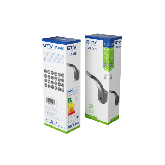 Svjetiljka PARIS LED s senzorom pokreta,10W,900lm,IP54,AC220-240V,50/60Hz,140°,9m,4000K,sivi