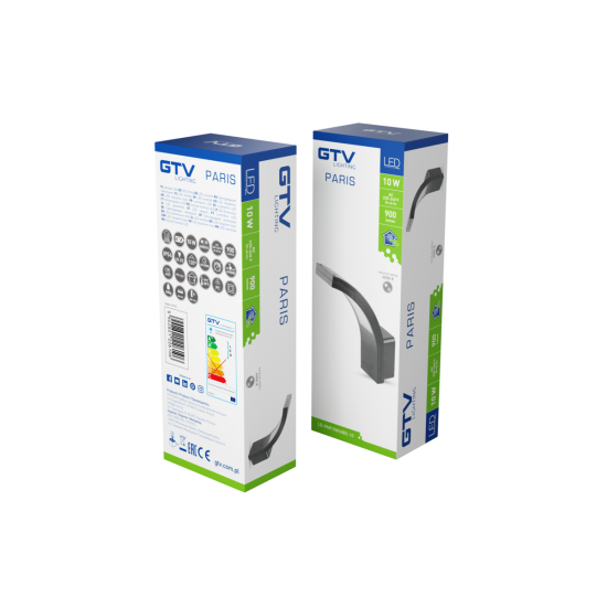 LED FASADNA SVETILKA PARIS, 10 W, 900 lm, 4000K, IP54, SIVA