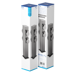 VRTNA SVETILKA LARGO, IP54, 4*Schucko NASTAVEK, max. 3500W, post 360 MM, GRAFITNA