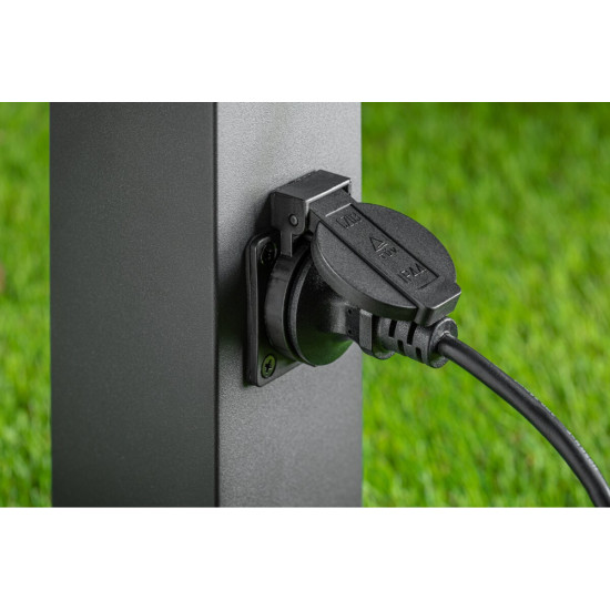 VRTNA SVETILKA LARGO, E27, max. 15 W, IP44, SCHUKO VTIČNICA  max. 2500 W, post 500 MM, GRAFITNA