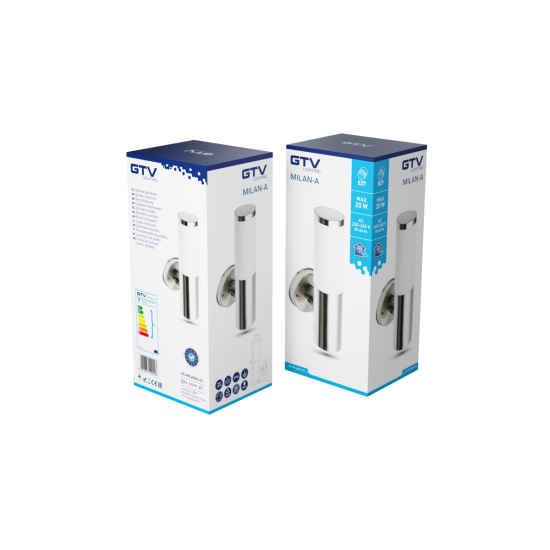 FASADNA SVETILKA MILAN, E27, max. 40 W, IP54, INOX