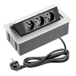 SOFT VTIČNICA 3x Z OZEMLJITVIJO, KABEL Z VTIKAČEM,, ALU