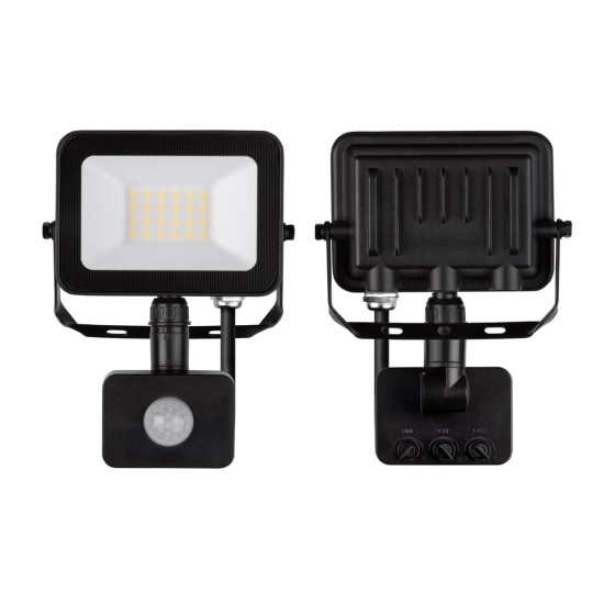 G-TECH reflektor s senzorom pokreta VILMAR, LED, 20W, 1800lm, 4000K, AC220-240V, crna