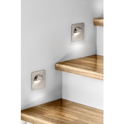 LED SVETILKA CADA, 0.8 W, 70 lm, 4000K, 12V, KVADRATEN, INOX