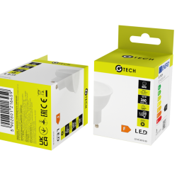 G-TECH LED ŽARNICA GU10, 3 W, 240 lm, 3000K, AC220-240V, 120°