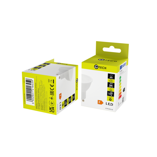 G-TECH LED ŽARNICA GU10, 3 W, 240 lm, 3000K, AC220-240V, 120°