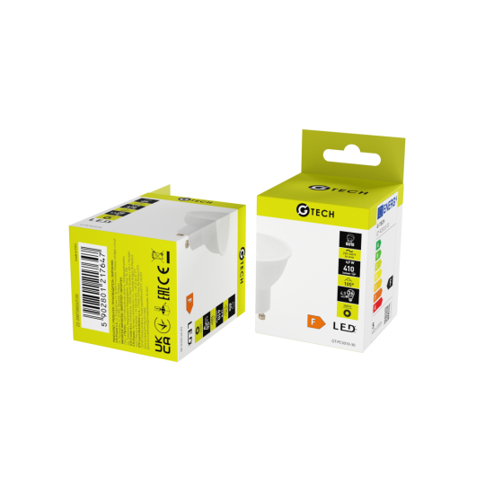 G-TECH LED žarulja, A-G, 4,9W, 3000K, GU10, AC220-240V, 50-60Hz, 120°, 410lm, 53mA
