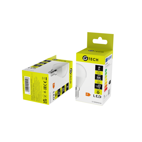 G-TECH LED ŽARNICA E14, B45, 6 W, 470 lm, 3000K, AC220-240V, 160°