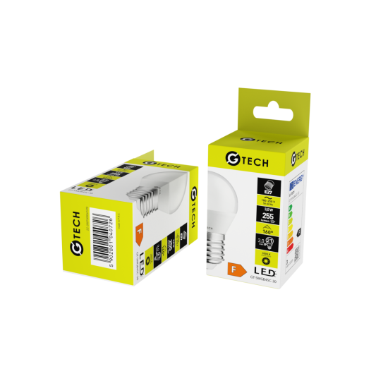 G-TECH LED ŽARNICA E27, B45C, 3 W, 255 lm, 3000K, AC220-240V, 160°