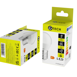 G-TECH LED ŽARNICA E27, B45C, 6 W, 470 lm, 3000K, AC220-240V, 160°