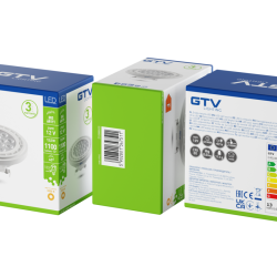 LED ŽARNICA AR111, 12.5 W, 1100 lm, 3000K, G53, DC12V, 40°, BELA