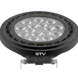 LED ŽARNICA AR111, 12.5 W, 1100 lm, 3000K, G53, DC12V, 40°, ČRNA