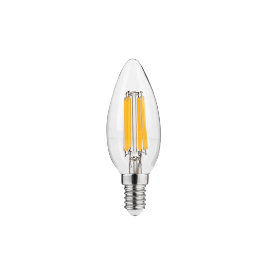 LED ŽARNICA E14, C35, 5.8 W, 640 lm, 2700K, AC220-240V, 360°, PROZORNA