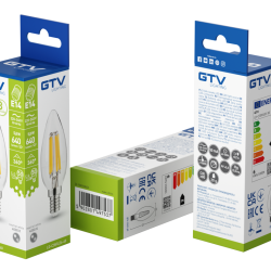 LED ŽARNICA E14, C35, 5.8 W, 640 lm, 4000K, AC220-240V, 360°, PROZORNA
