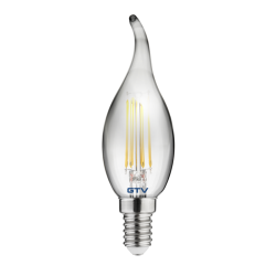 LED ŽARNICA E14, C35L, 4 W, 200 lm, 1800K, AC220-240V, 360°, PROZORNA SIVA