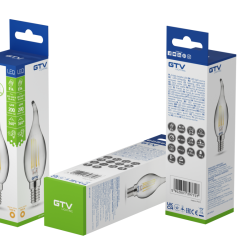 LED ŽARNICA E14, C35L, 4 W, 200 lm, 1800K, AC220-240V, 360°, PROZORNA SIVA