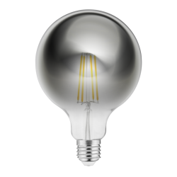 LED ŽARNICA E27, G125, 8 W, 720 lm, 2700K, AC220-240V, 360°, PROZORNA SIVA