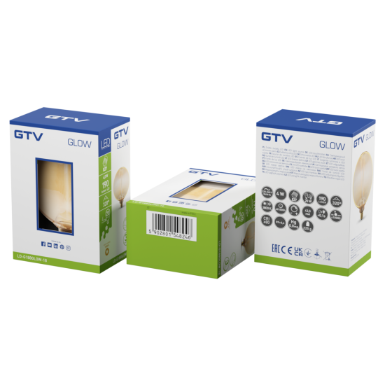LED ŽARNICA GLOW, E27, G188, 4 W, 190 lm, 1800K, AC220-240V, 320°