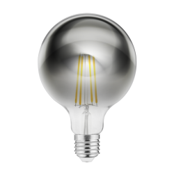 LED ŽARNICA E27, G95, 8 W, 720 lm, 2700K, AC220-240V, 360°, PROZORNA SIVA