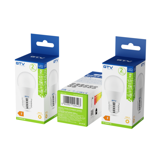 LED ŽARNICA E27, B45, 8 W, 720 lm, 3000K, AC175-250V, 160°