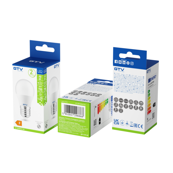 LED ŽARNICA E27, B45, 8 W, 720 lm, 4000K, AC175-250V, 160°