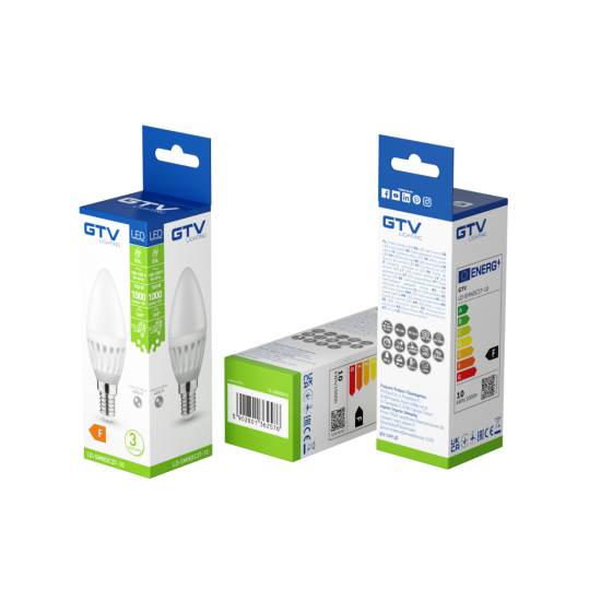 LED ŽARNICA E14, C37, 10 W, 1000 lm, 4000K, AC180-250V, 160°, CERAMIC