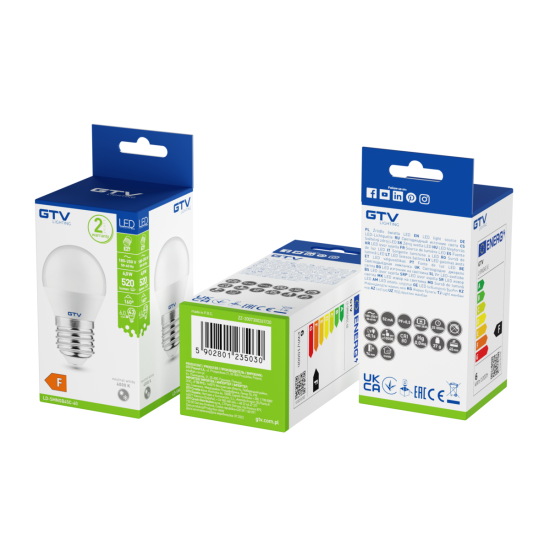 LED ŽARNICA E27, B45, 6 W, 520 lm, 4000K, AC175-250V, 160°