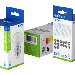 LED ŽARNICA E27, B45, 3 W, 255 lm, 6400K, AC220-240V, 160°