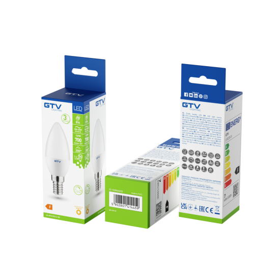 LED ŽARNICA E14, C37, 7 W, 700 lm, 3000K, AC180-250V, 200°, ZATEMNITVENO